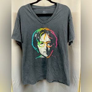 John Lennon Men’s Black 100% Cotton T-Shirt, Size Large